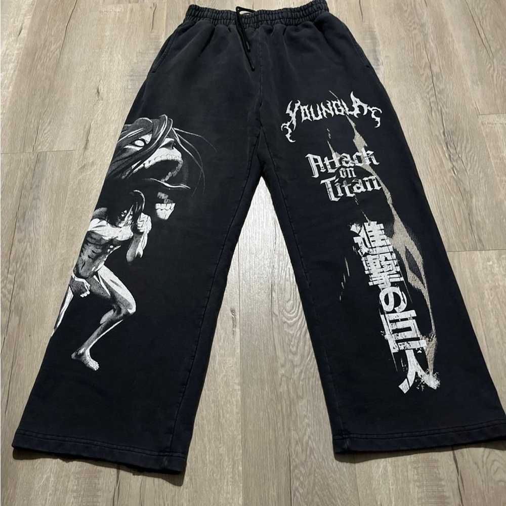 YoungLA Black Attack On Titan Erin Yeager Sweatpants